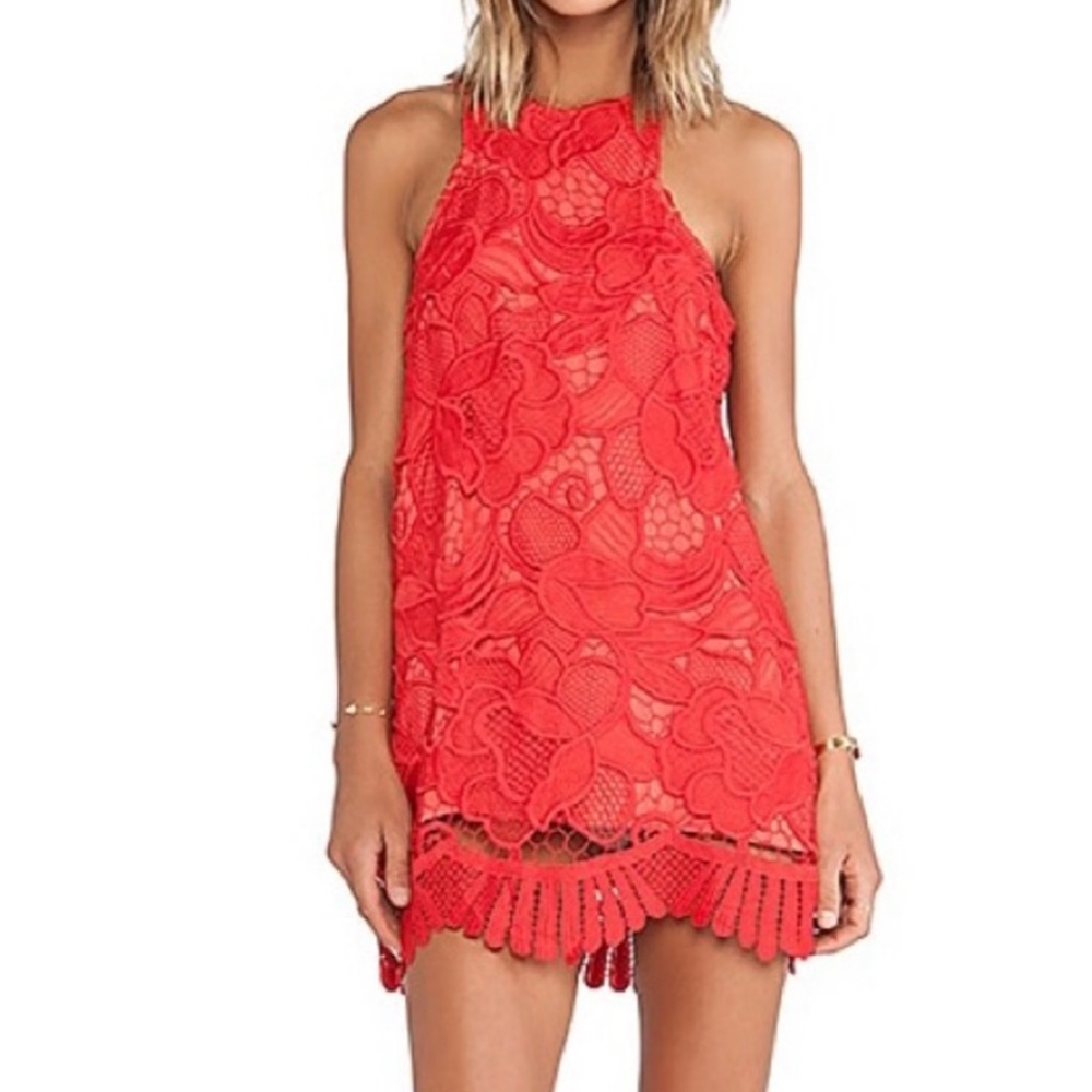 Lovers + Friends Caspian Shift Dress in Coral Small
